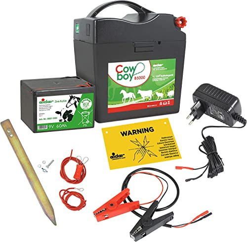 Weidezaungerät Komplettset - Extra Starkes Eider B5000 für 9V 12V 230V Betrieb - komplett Anschlussfertig geliefert Komplettpaket