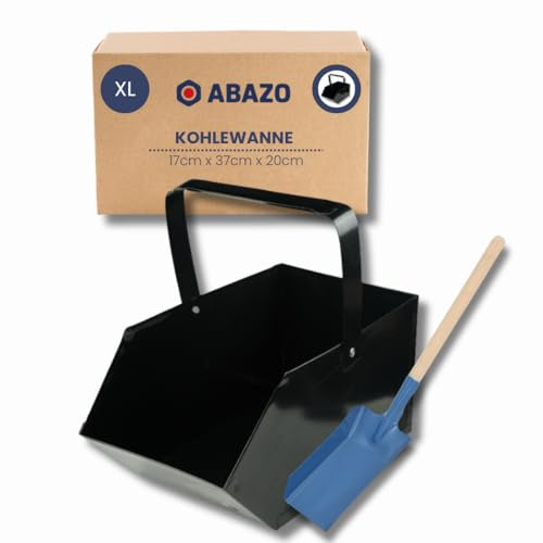ABAZO Kohlewanne Kohlenschütte Abtransport Abkühlen Lagern Aschekasten Kohlenkasten Briketts Holz Koks Aschebehälter Kamingrill Zubehör Ascheschale (20cm x 41cm x 23cm)