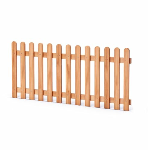 Gartenpirat Holzpaket Lattenzaun Länge 180 cm Höhe 100 cm – Lärche natur Zaunlatten Typ A – Vorgartenzaun mit Riegeln & Schrauben