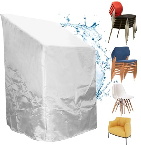 210D Oxford Polyester Schutzhülle für Gartenstühle Gartenstuhl Abdeckung, Plane UV-Beständig wasserabweisend Winterfest reißfest 70x70x80/120cm