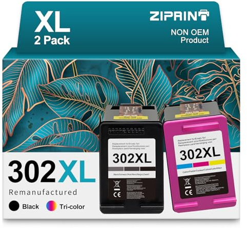 ZIPRINT 302 XL patronen Kompatibel für HP 302 Druckerpatronen Multipack für HP Envy 4525 4520 4524 DeskJet 3630 3636 2130 Officejet 3830 5230 3831 (Schwarz/Farbe，2-Pack)