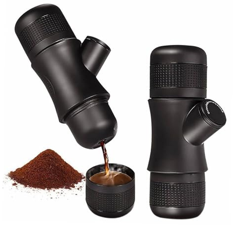 Origin Outdoors To-Go Mini Espressobereiter Schwarz für Pulver, Unisex, Einheitsgröße