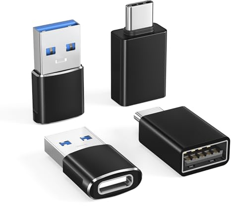 Basesailor für iPad mini 7 USB C Adapter 4 Stück,Typ C Buchse zu USB A Stecker Ladekabel Thunderbolt 4 OTG Konverter für Apple MacBook,iPhone 17 16 15 14 13 12 Plus Pro Max Mini,iWatch 11 10,iPad Air