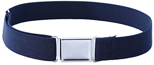 Kajeer Gürtel für Jungen Mädchen Verstellbar - Großer Elastischer Stretchgürtel mit einfacher Magnetschnalle für 2-15 jährige Jungen und Mädchen (Navy Blau)