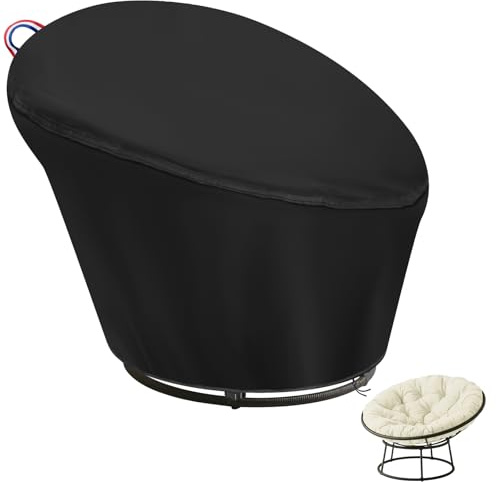 Iptienda Papasansessel Abdeckung, Rattansessel Abdeckung Wasserdicht Winddicht, Hängesessel Abdeckplane Langlebig, Loungesessel Abdeckplane für Schaukelsessel und Hängesessel Outdoor - 119x89/46cm