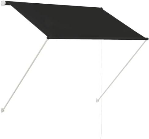 vidaXL Markise, Klemmmarkise Einziehbar, Sonnenschutz für Fenster Terrasse Balkon, Balkonmarkise Fallarmmarkise Fenstermarkise, 150×150cm Anthrazit