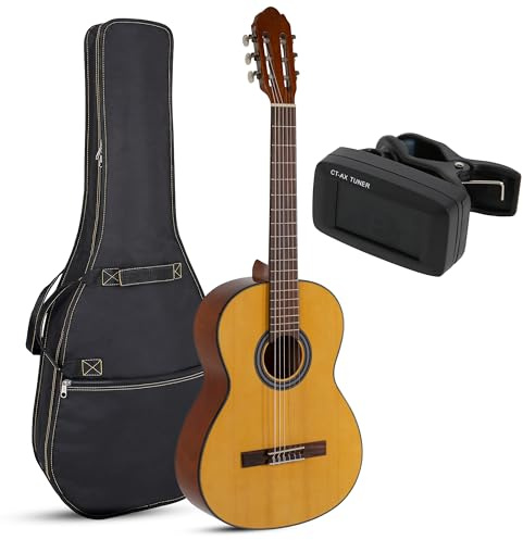 GEWA Konzertgitarre 3/4 mit Tasche und Tuner, für die Musikschule, Starter Set