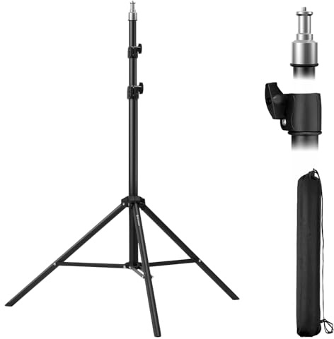 K&F CONCEPT Fotografie Lichtstativ, 230CM Metal Light Stand für Studio-Fotographie, Reflektor, Blitz & Video, einstell Beleuchtungstativ hoch mit Stativtasche & 1/4" Srew