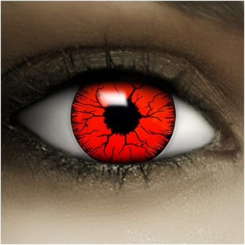 FXCONTACTS Red Devil Halloween Jahreslinsen + Tattoos, ohne Stärke