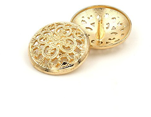 Bestowal 10PCS Kleidung Knopf - Retro Hollow Sewing Button Shank Runde Geformte Metall Button Set für Männer Frauen Blazer, Mantel, Uniform, Hemd, Anzug und Jacke (Gold, 20mm)
