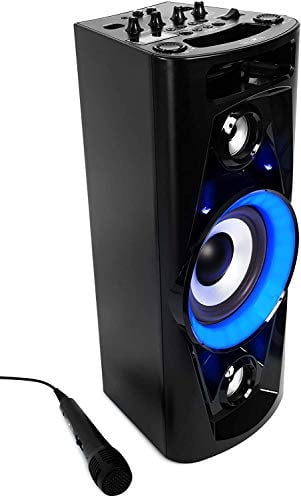 Reflexion PS07BT Mobile Discosoundmaschine (Bluetooth, True Wireless Stereo, Radio, USB, AUX-IN, Karaokefunktion und Akku) schwarz