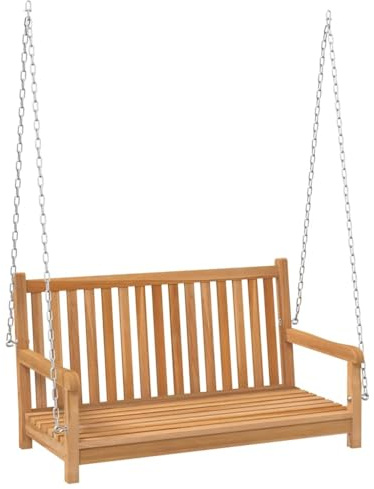 vidaXL Teak Massiv Hollywoodschaukel Gartenschaukel Schaukelbank Hängeschaukel Schaukel Bank Gartenbank Gartenmöbel Hängebank 114x60x64cm