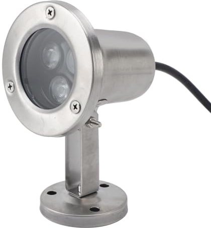 Topiky Unterwasser Teichleuchten, Tauchbare LED Teichleuchte mit IP68 Wasserdicht, 3 W Edelstahl, Energiesparend, Tauchbarer Strahler für Springbrunnen Unterwasserpool (Warmweiß)