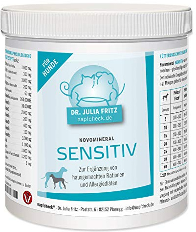 napfcheck Novomineral Sensitiv - Mineralien und Vitamine für empfindliche Hunde - 500 g