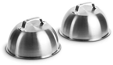 BURNHARD Edelstahl Burgerglocken 2-er Set, 16 x 9 cm, Schmelzglocke für Cheeseburger