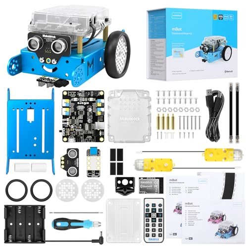 Makeblock mBot Programmierbarer Roboter-Bausatz für Kinder, Mint-Robotik-Auto mit App-Fernbedienung, Programmieren Lernen mit Scratch/Arduino, Spielzeug-Geschenk ab 6 Jahren