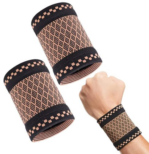 2 Stück Atmungsaktivem Wrist Wrap Handgelenkbandage, Handgelenk Bandagen, Elastische Unterstützung Atmungsaktiv Flexibles Stoffarmband, für Fitness, Gym, Sportschutz, Sport Tennis Männer Frauen