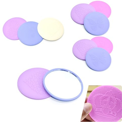 Eabdice 30 Stücke Portable Kosmetikspiegel, Winzige Spiegel, runder Mini Glasspiegel, Entworfen für Mädchenhandtaschen, Reisetaschen und Geldbörsen (Farbe und Muster zufällig)