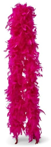 Runesol Federboa Euchtend Rosa, 50 Gramm Doppelt Genäht Truthahnfedern für Deko, 1,8 m Boa für Partys, Junggesellinnenabschied, Faschingskostüme, Konzert Accessoires, Pride, LGBT Paraden Federschal