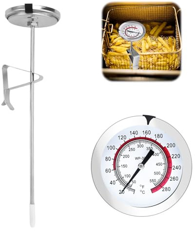 Frittierthermometer Fett Thermometer öl Küchenthermometer für Flüssigkeiten ölthermometer Küche Kochen Milchthermometer,Geeignet für Fleisch, Grill, Backofen, BBQ, Steak, Puten