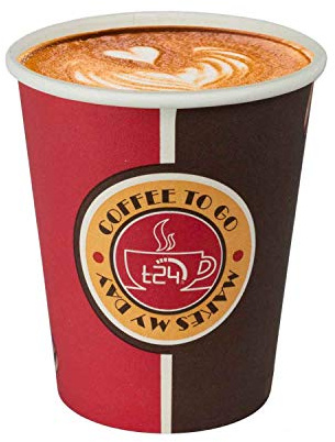 T24 Kaffeebecher 500 Stück/Kaffeebecher to go/Coffee to go becher/Pappbecher/To go becher/Kaffebecher/Pappbecher 200ml