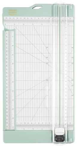 Vaessen Creative Papierschneider Mit Falzbrett 15x30,5cm, Mintgrün, für Scrapbooking und Karten Basteln