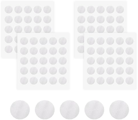 RAYAKT 100 Stück Druckknopf Verstärkung, Ösen verstärken, Bügelflicken und bügelvlies reparatur, weiße Bügelflicken zur Verstärkung und Reparatur, Aufbügel-Ösenpatches für Bekleidung (20 mm)