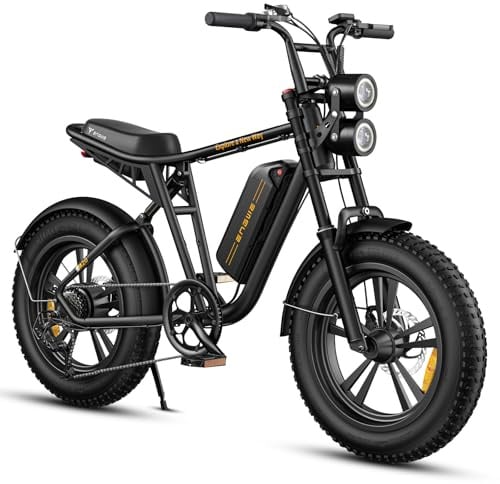 ENGWE E Bike Herren Elektrofahrräder-Ebike mit einem Akku/ 2 Akkus, E-Bike 20 * 4.0 Zoll Fette Reifen, Ebike Herren bis zu 75km/150km, Elektrofahrrad 7-Gang, M20 (Schwarz+13Ah, Amperestunden, 13)