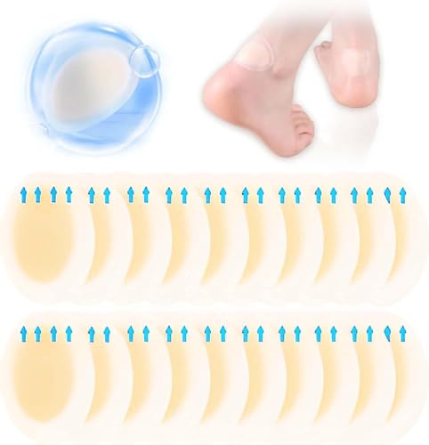 Blasenpflaster Fers, 20Pcs Hydrokolloid Pflaster, Wasserdicht Gel Pflaster, Linderung von Reibungsschmerzen für Zehen und Vorfuß