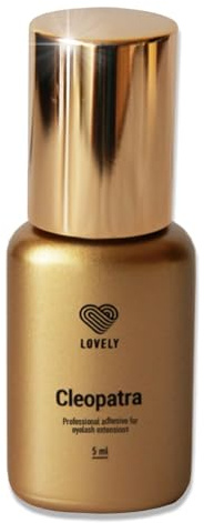 LOVELY Wimpernkleber CLEOPATRA - sehr schneller Kleber, Trocknungszeit: SOFORT, 8 Wochen Haftkraft - Wimpernkleber für Wimpernverlängerung geeignet für Studios & Fremdanwendung - 5ml Schwarz