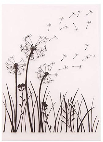 YFairy Prägeschablone Kunststoff Schablone DIY Scrapbook Fotoalbum Kartenherstellung Dekoration Basteln Löwenzahn