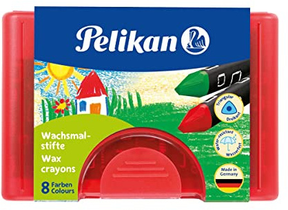 Pelikan 722942 - Wachsmalstifte 665/8d dreieckig, wasserfest