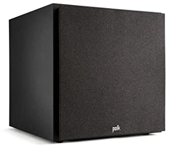 Polk Audio Monitor XT12 Aktivsubwoofer, leistungsstarker 12 Zoll Subwoofer mit 100 Watt Class-AB-Verstärker, Bass Box (Stück) - Schwarz
