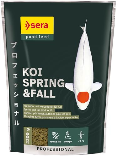 sera Koi Professional Spring & Fall 2.200 g | Koi Futter für Frühjahr & Herbst unter 17 °C | Koifutter mit leicht verdaulicher Rezeptur | Fischfutter für gesundes Wachstum | Karpfenfutter