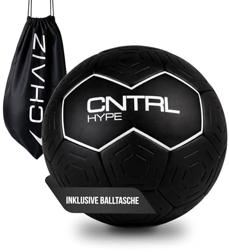 CHAIZ CNTRL Hype Grip Handball SCHWARZ | Trainings und Wettkampfball | Größe 2 und 3 | Frauen und Männer Handball | inkl. Balltasche