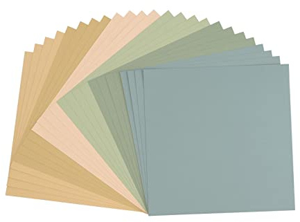 Vaessen Creative Florence Cardstock Papier, Farbenmix Strandtöne, 216 Gramm/m², Quadratisch, 30,5 x 30,5 cm, 24 Stück, Textur, für Scrapbooking, Kartenherstellung, Stanzen und andere Papierbasteleien