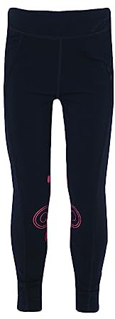 HY - DynaMizs Ecliptic Reitleggings für Jungen/Mädchen, Marineblau, Magenta, 9-10 Jahre