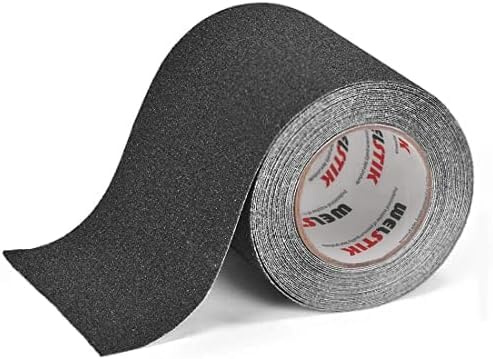 WELSTIK Antirutsch Klebeband - 10cm x 5 m Antirutsch Treppenstufen, Antirutsch Treppe Band für innen- und Außenbereich, Schwarz