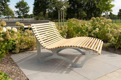 steda Waldsofa Sonnenliege Relaxliege Wellenliege Himmelsliege Gartenliege schwarz pulverbeschichtet