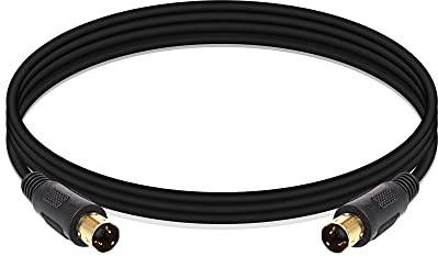 XMSJSIY S-Videokabel, Mini-Din 4-Pin-SVideo-Stecker auf Stecker, vergoldet, Verlängerungs-Adapterkabel für TV/HDTV/DVD/VCR/Camcorder (1 m)