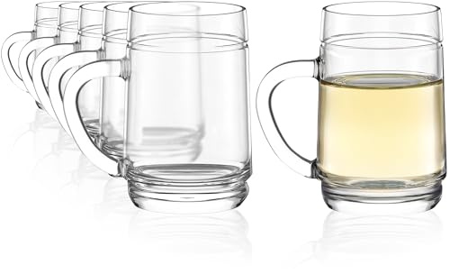 Stölzle Lausitz Weinkanne OHNE WEINLAUB Trinkgläser Set 250 ml / 6er Set Gläser mit Henkel/Glaskrug geeignet als Limonadenglas, Bowlegläser, Weinschorle Gläser und für Obstweine