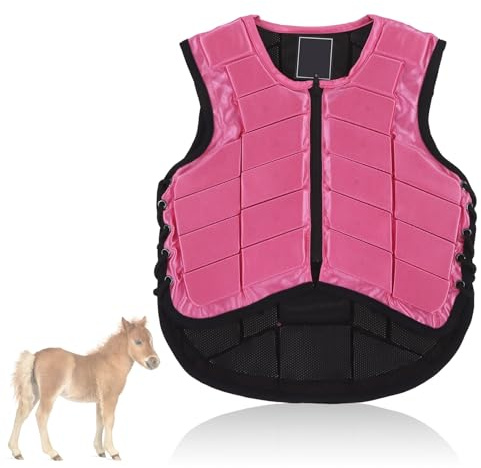 WGFOIP Reitweste Kinder, Sicherheitsweste, Reiterschutzkleidung, Körperschutz-Reitwestes, mit Schaumstoff Gepolsterte Sicherheits-Reitschutzausrüstung, Körperschutz für (ROSA)