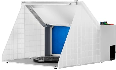 Wiltec Airbrush Absauganlage 4 m³/min, zur Absaugung von Farbe Farbnebel Sprühnebel Filter, mit LED Beleuchtung, Drehregler, regulierbar, Lackierkabine für Airbrush-Arbeiten