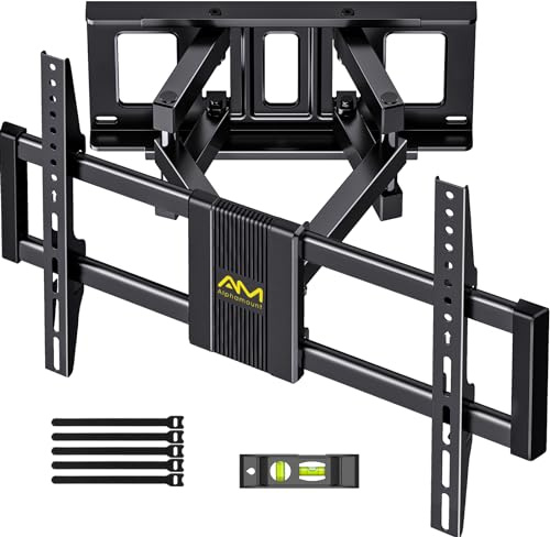 Alphamount TV Wandhalterung Schwenkbar für 37-80 Zoll Fernseher, Neigbar Ausfahren Wandhalterung Fernseher, TV Halterung Max Gewicht 45kg, VESA 200x100 zu 600x400mm