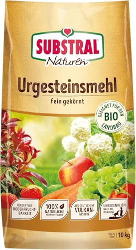 Substral Naturen Urgesteinsmehl für fruchtbare Böden, 10kg - Spurenelemente & Verbesserung der Bodenstruktur, Für alle Pflanzen & Gartenbereiche
