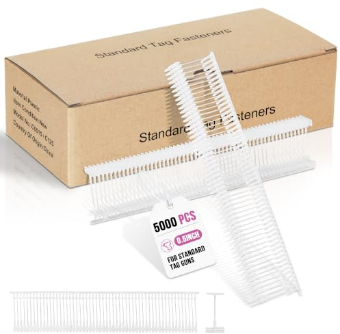 PAG 1,5 cm Etikettierpistole Verschlüsse Kunststoff Haken Verschlüsse für Kleidung, Geeignet für Preisschilder, 5000 Stück,Transparent