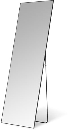 Amazon Basics Rechteckiger Ganzkörperspiegel, Wand-/Bodenhalterung, 162,6cm x 53,3cm x 1,4cm, Schwarz