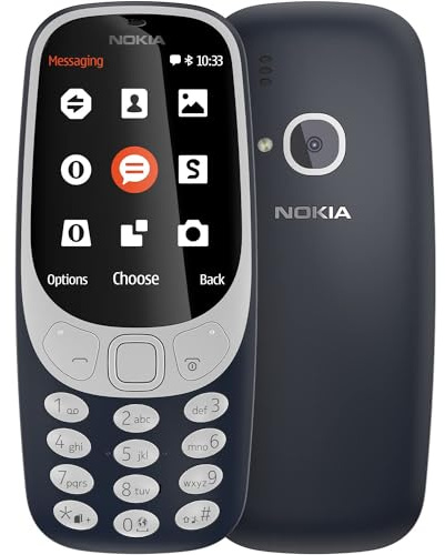 Nokia 3310 2G Mobiltelefon (2,4 Zoll Farbdisplay, 2MP Kamera, Bluetooth, Radio, MP3 Player, Dual SIM) Dark Blue, Dark Blau, 0.016