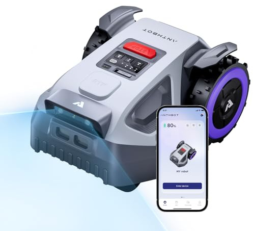 ANTHBOT M9 Rasenroboter – 1000 m², NetRTK, 4G, 5000 mAh, 150 m²/h, Steigung von 24° (45 %), Verwaltung verschiedener Zonen, Verbotene Zonen, Erkennung von Hindernissen durch KI, Höhenverstellung von 3