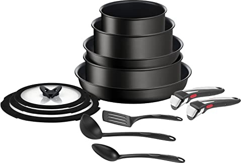 Tefal Ingenio Unlimited On 13-teiliges Topf und Pfannenset abnehmbarer Griff, stapelbar, platzsparend, Pfannen Induktion mit Antihaftversiegelung, einfache Handhabung und Reinigung, L39593